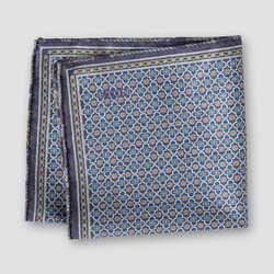 Eton Double-Face Fantasy Paisley Mini Pattern Pochet Blauw