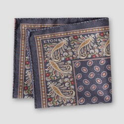 Eton Double-Face Fantasy Pocket Square Blue