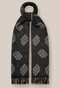 Eton Double Sided Wool Double-E Pattern Scarf Black