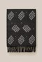 Eton Double Sided Wool Double-E Pattern Scarf Black