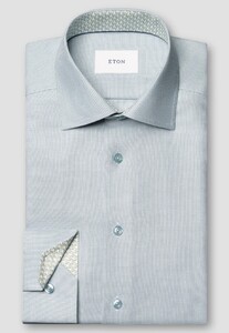 Eton Elegant 3D Texture Luxury Cotton Soft Touch Signature Dobby Overhemd Licht Groen