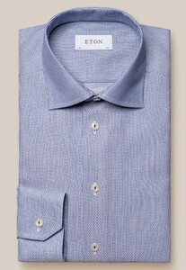 Eton Elegant Texture Royal Dobby Shirt Dark Evening Blue