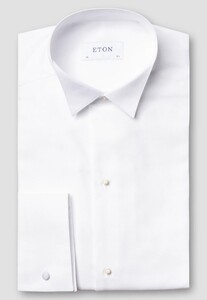 Eton Evening Piqué Extra Long Staple Cotton French Cuffs Wing Collar Overhemd Wit