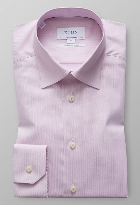 Eton Extra Long Sleeve Royal Dobby Shirt Pink