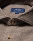 Eton Extra Soft Baby Corduroy Horn-Effect Buttons Overhemd Licht Bruin