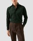 Eton Extra Soft Finish Baby Corduroy Garment Washed Overhemd Donker Groen Melange