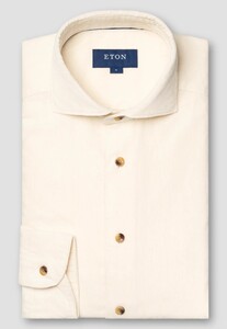 Eton Extra Soft Finish Baby Corduroy Garment Washed Shirt Off White