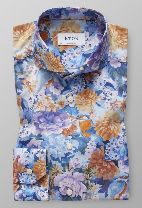 Eton Extreme Cutaway Cotton Tencel Fantasy Overhemd Sky Blue