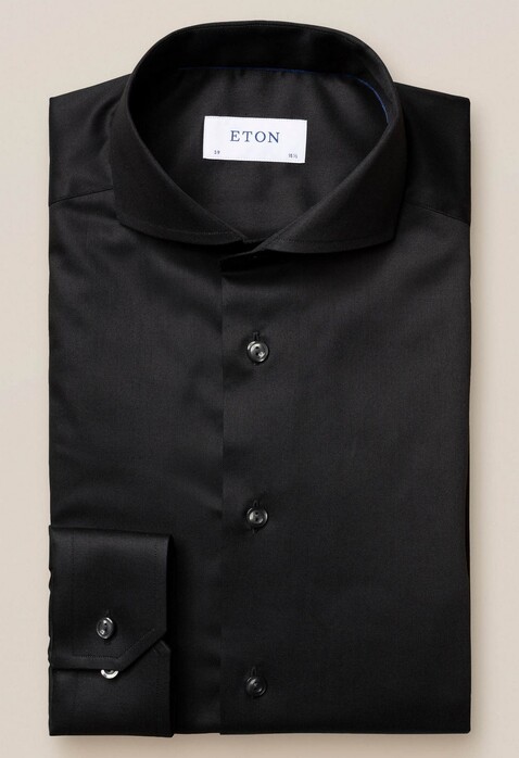 Eton Extreme Cutaway Twill Stretch Shirt Black