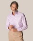 Eton Fantasy Checked Button Under Twill Cotton Tencel Stretch Overhemd Paars
