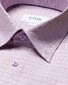 Eton Fantasy Checked Button Under Twill Cotton Tencel Stretch Shirt Purple