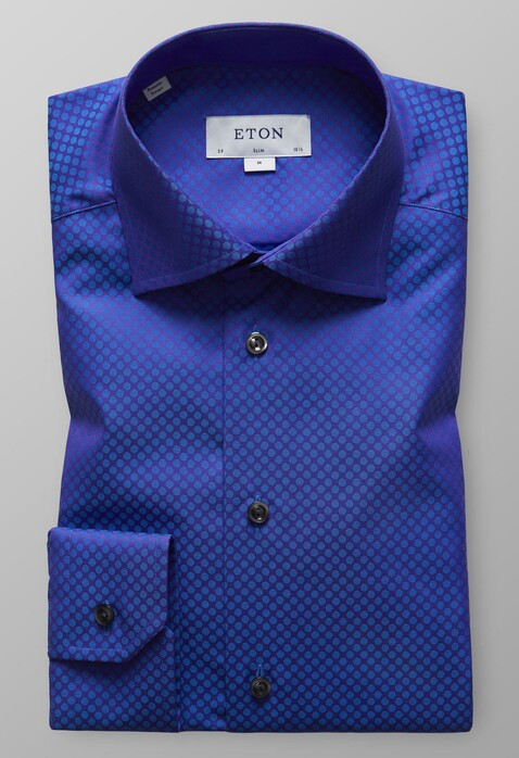 Eton Fantasy Dotted Twill Overhemd Donker Paars