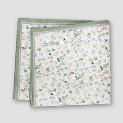 Eton Fantasy Floral Linen Pocket Square Light Green