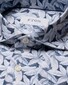 Eton Fantasy Leaves Pattern Four-Way Stretch Overhemd Blauw