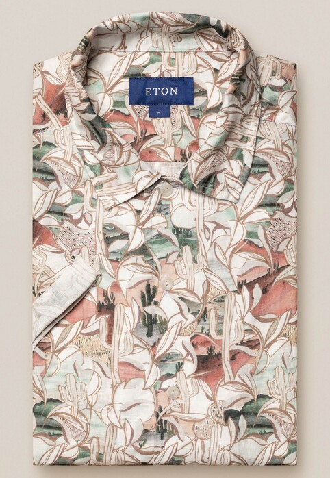 Eton Fantasy Pattern Resort Shirt Brown