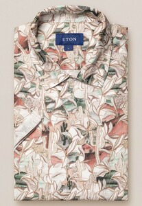 Eton Fantasy Pattern Resort Shirt Overhemd Bruin