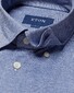 Eton Faux-Uni Button Under Overhemd Donker Blauw