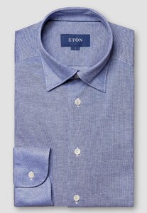 Eton Faux-Uni Button Under Overhemd Donker Blauw