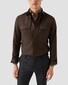 Eton Faux-Uni Flannel Wide-Spread Collar Shirt Brown