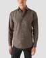 Eton Faux-Uni Flannel Wide-Spread Collar Shirt Brown