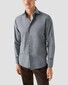 Eton Faux-Uni Flannel Wide-Spread Collar Shirt Mid Blue