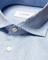 Eton Filo di Scozia Cotton King Knit Mini Check Shirt Light Blue