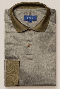 Eton Filo di Scozia Jacquard Knit Polo Donker Groen
