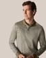 Eton Filo di Scozia Jacquard Knit Poloshirt Dark Green