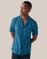 Eton Filo di Scozia Jacquard Resort Fine Texture Overhemd Blauw