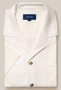 Eton Filo di Scozia Jacquard Resort Fine Texture Shirt White