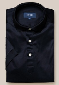 Eton Filo di Scozia Jersey Knit Poloshirt Navy