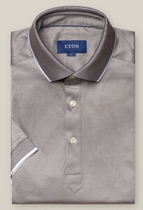 Eton Filo di Scozia Jersey Polo Shirt Polo Grijs