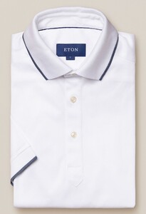 Eton Filo di Scozia Jersey Polo Shirt Polo Wit