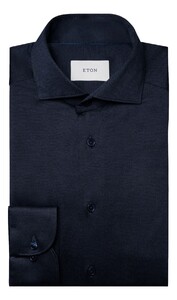 Eton Filo di Scozia Jersey Shirt Navy