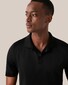 Eton Filo di Scozia Jersey Short Sleeve Tone-on-Tone Buttons Poloshirt Black