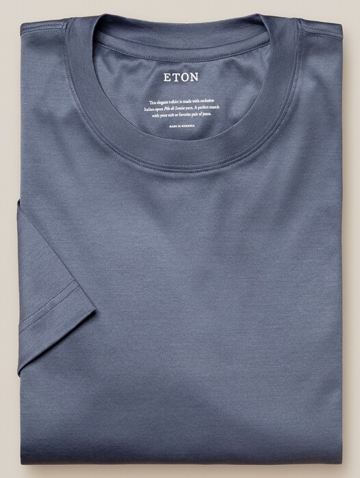 Eton Filo di Scozia Jersey T-Shirt Blauwgrijs