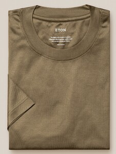 Eton Filo di Scozia Jersey T-Shirt Greenbrown