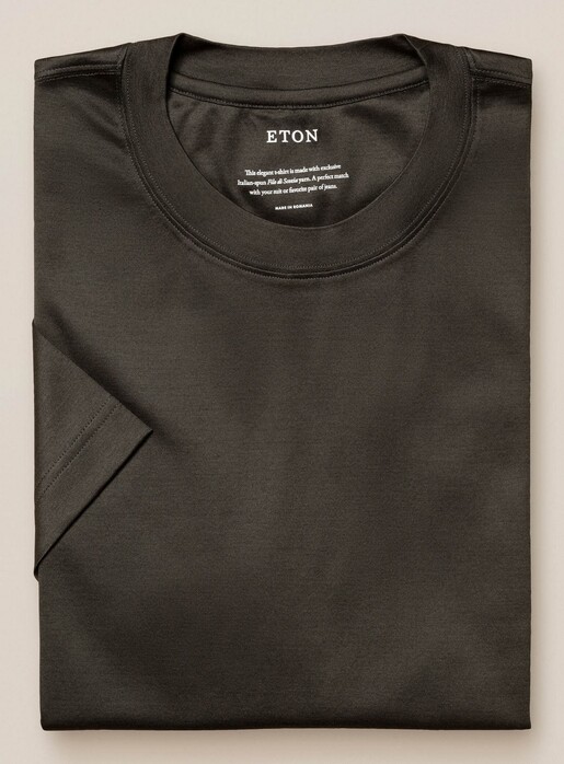 Eton Filo di Scozia Jersey T-Shirt Groen