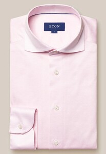 Eton Filo di Scozia King Knit Houndstooth Shirt Pink