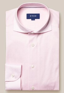 Eton Filo di Scozia King Knit Subtle Herringbone Overhemd Roze