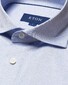 Eton Filo di Scozia King Knit Subtle Herringbone Shirt Light Blue