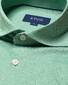 Eton Filo di Scozia Knit Piqué Oxford Effect Shirt Green