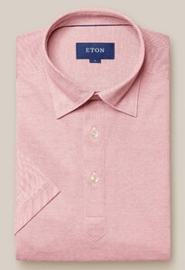 Eton Filo di Scozia Oxford Piqué Knit Polo Roze