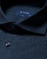 Eton Filo di Scozia Piqué Knit Organic Cotton Overhemd Donker Blauw
