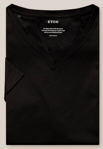 Eton Filo di Scozia V-Neck T-Shirt Black