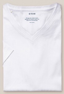 Eton Filo di Scozia V-Neck T-Shirt Wit
