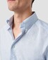 Eton Fine Basketweave Texture Signature Oxford Bengal Stripe Shirt Light Blue