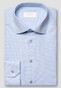 Eton Fine Check Elevated Supima Cotton Poplin Mother of Pearl Buttons Overhemd Licht Blauw