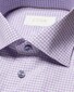 Eton Fine Check Elevated Supima Cotton Poplin Mother of Pearl Buttons Overhemd Licht Paars