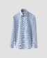 Eton Fine Check Luxury Organic Supima Cotton Twill Overhemd Blauw